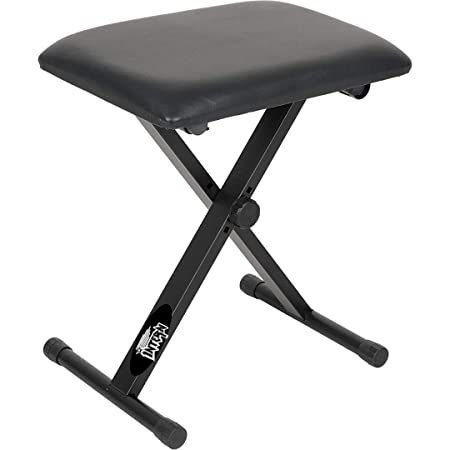 Intern Height Adjustable Keyboard padded Stool bench for Piano and Keyboard, Black (INT-KST-01)