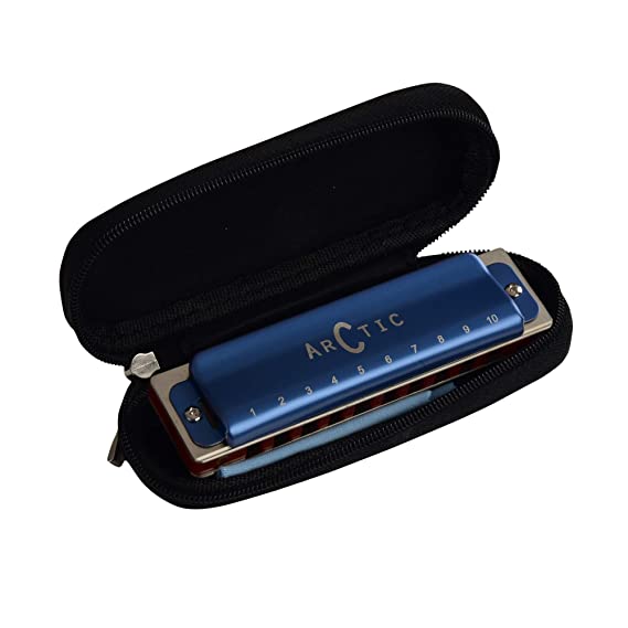 ARCTIC C Scale 10-hole / 20 tones Premium Harmonica/Mouth Organ with Case and Cloth for Professional and Amateurs. Ultra premium finish and durable built