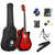 ARCTIC Sky series 39" Guitar (with Truss Rod) with Bag, 3 Picks, Strap, String Set, Guitar Stand, Tuner & Capo. Ultra pack Red