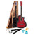 INTERN Cutaway Design Acoustic Guitar Pack -Humidity Proof, Bend resistance, Durable Action, Natural tone & bright resonance. Red Carbon Fibre/Fiber Guitar with Bag, Strap, Strings set & Plectrums.(‎INT-CF01-RD)