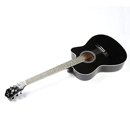 ARCTIC Sky Series 39" Guitar (with Truss Rod) with Bag, 3 Picks, Strap, String Set, Guitar Stand, Tuner & Capo. Ultra pack Black