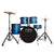 ARCTIC COSMOS 5 Piece Complete Acoustic Drum Kit/Drumset with drumsticks, Cymbals and throne - With Hardware. Best Sounding shells, most durable build. (Blue)